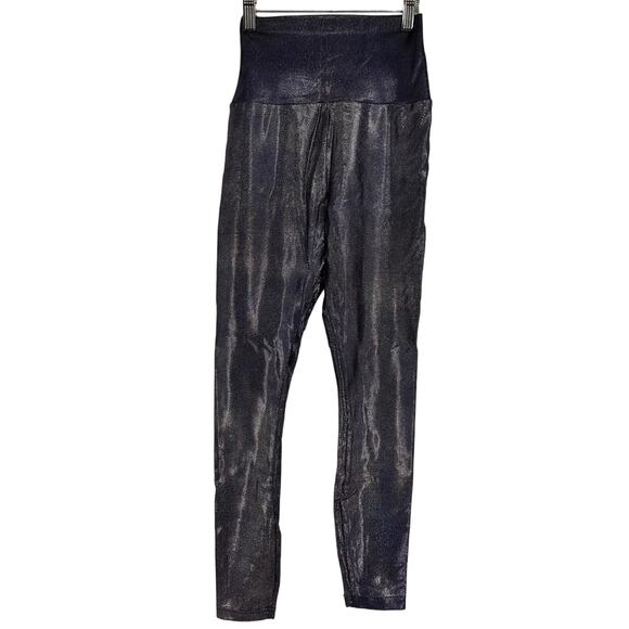 American Apparel Shiny Metallic Purple Leggings Size Small - Picture 1 of 6